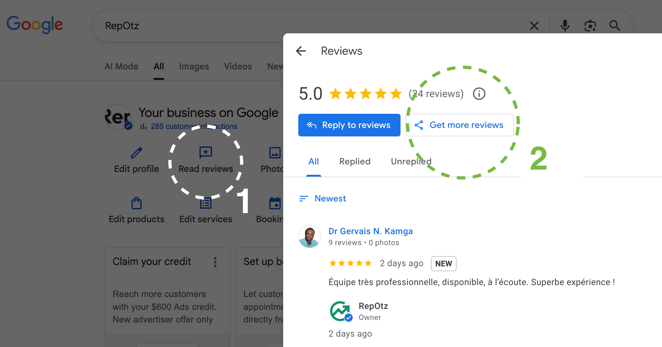 How to find your Google Business Profile review link